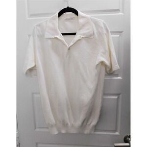 Uncommon Man Scotland White 100% Cotton Polo Shirt sz L 50 EUR